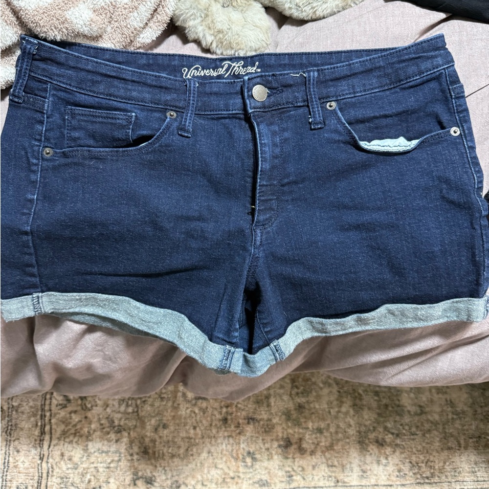 Universal Thread Blue Jean Shorts with Cuffed Hem